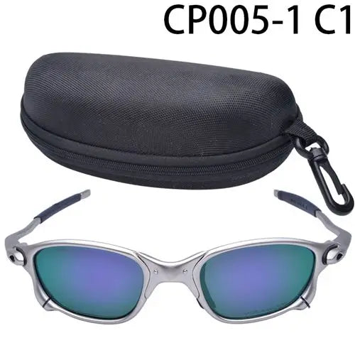 Polarized UV400 Road Bike Cycling Sunglasses – Silver Metal Frame Fishing Riding Eyewear