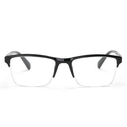 Half Frame Reading Glasses Presbyopic Eyewear Male Female Far sight Glasses Ultra Light Black with strength +75 to +400