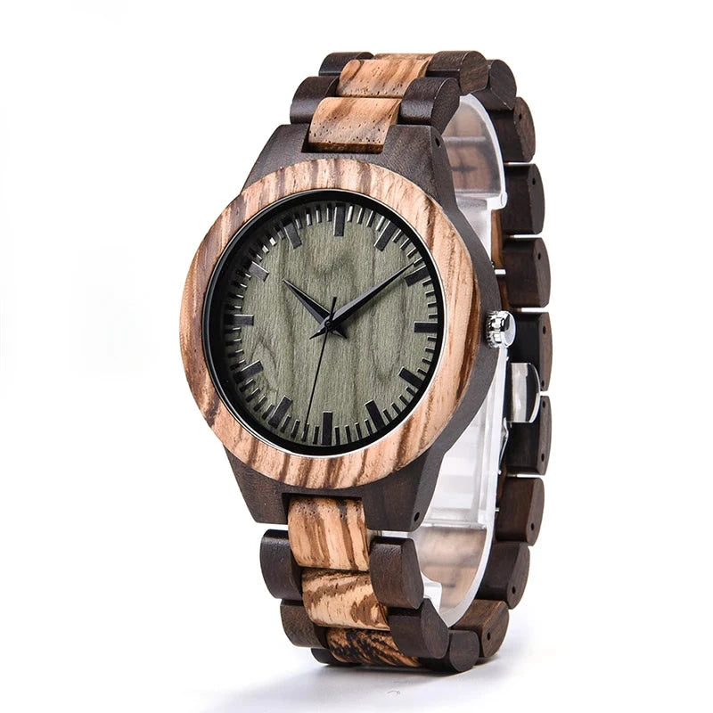 Vintage Green Dial Wood Watches Environmental Watch Wooden Watch Custom Logo