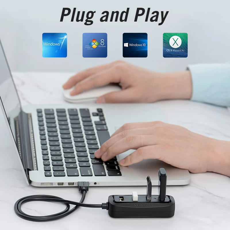 USB 2.0 HUB 4 Port with LED Multi USB Splitter for Lenovo Xiaomi Macbook Pro Air Computer Accessories Laptop HUB USB 2.0