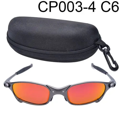 Polarized UV400 Cycling Sunglasses – Black Metal Frame Fishing Riding Bicycle Eyewear