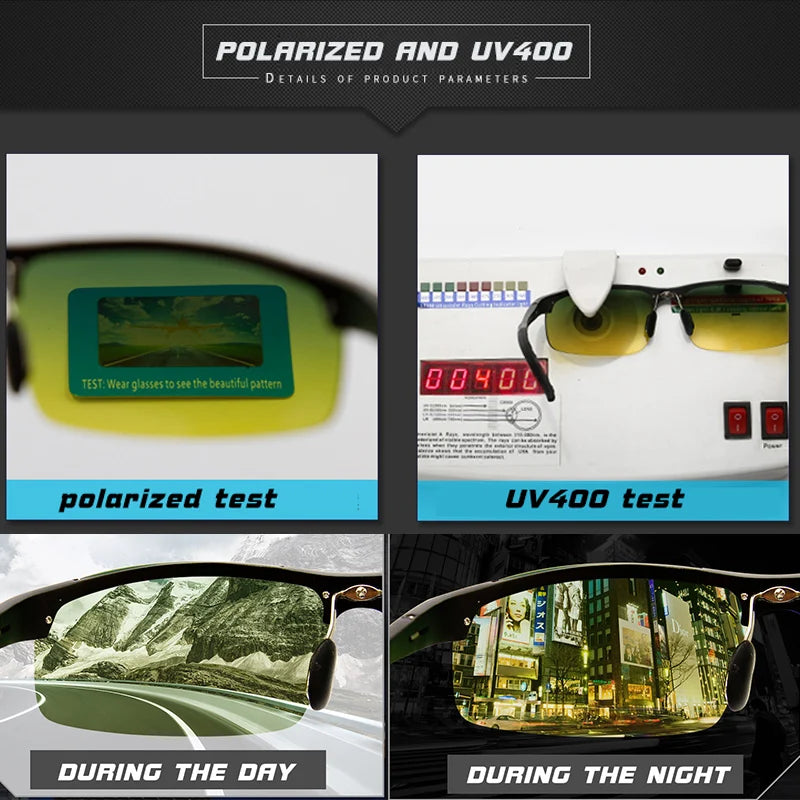 Polarized Driving Sunglasses for Men Day and Night Vision Anti Glare UV400