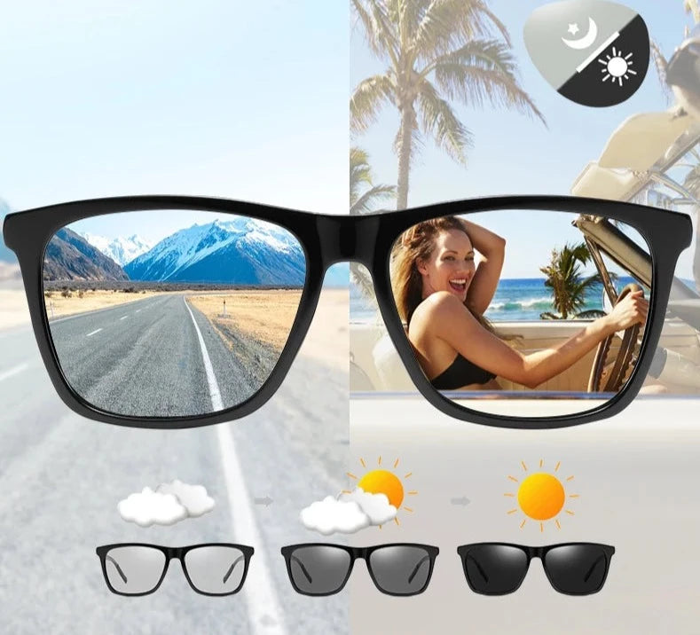 Photochromic Chameleon Sunglasses Women Day and Night Driving Vision