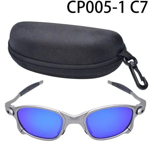 Polarized UV400 Road Bike Cycling Sunglasses – Silver Metal Frame Fishing Riding Eyewear