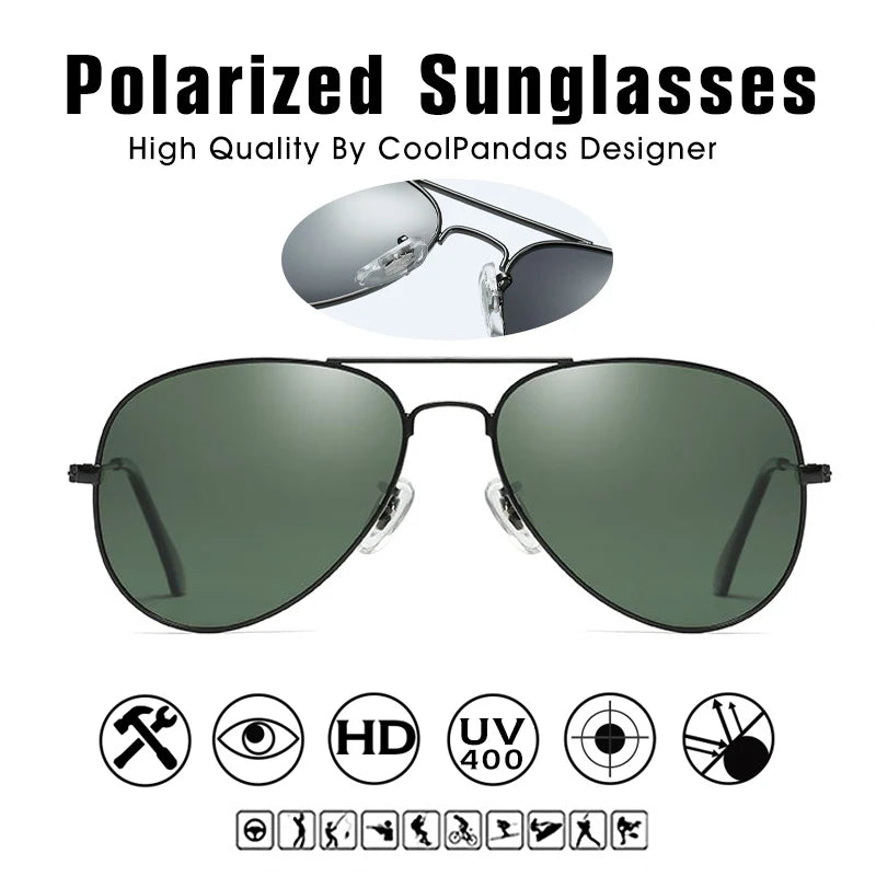Aviation Style HD Polarized Sunglasses for Men