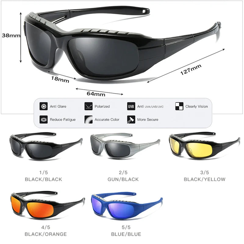 Windproof Polarized Sports Sunglasses UV400 Anti-Glare Outdoor Driving Glasses for Men