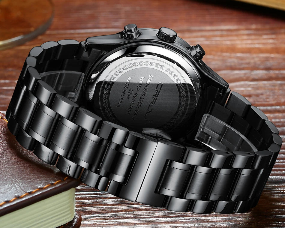 Men's Calander Waterproof Sport WristWatch with Milan strap Army Chronograph Quartz Heavy Watches Fashion male Clock