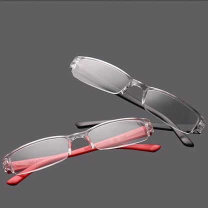 Unisex Reading Glasses for Elder Men Women Lightweight Presbyopia Eyeglasses Transparent Square Frame