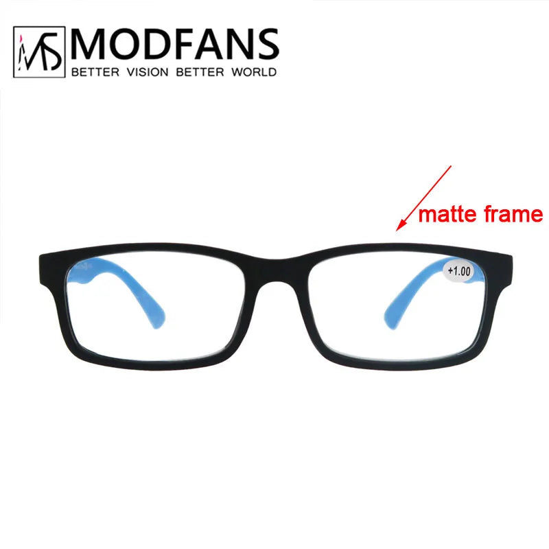 Reading Glasses Rectangle Classic Frame Readers Eyeglasses Flexible Spring Hinge with Diopter +1.0 to +4.0