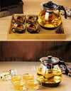 Large Capacity Clear Borosilica Glass Teapot With Stainless Steel Infuser Puer Kettle Heated Container Coffee Tea Pot Maker