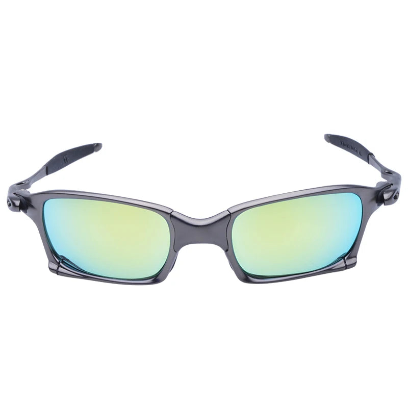 Polarized UV400 MTB Cycling Sunglasses – Black Metal Frame Riding Fishing Eyewear