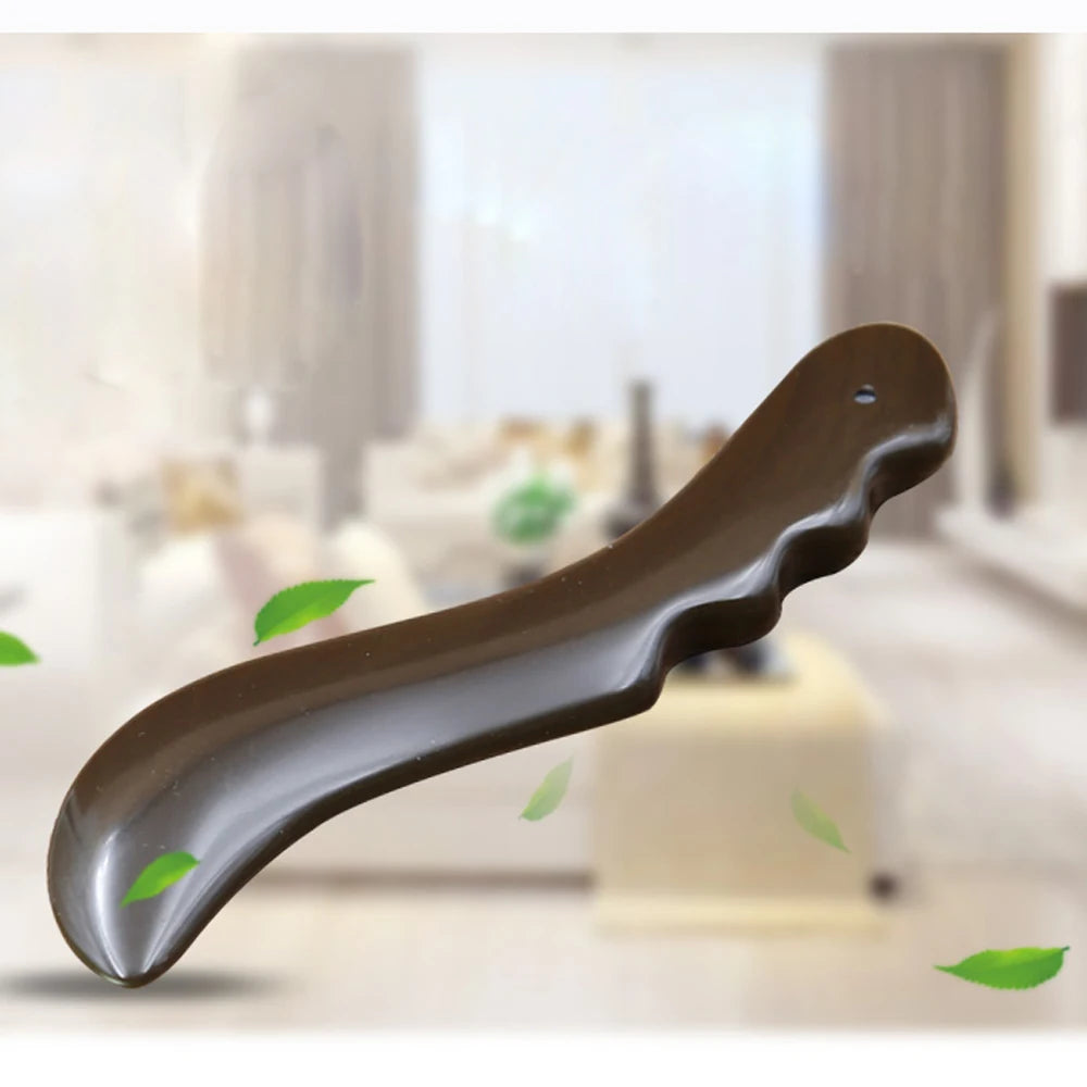 5A grade brown color Si Bin Bian stone facial massage guasha kit beauty plate