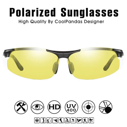 Aluminum Magnesium Photochromic Polarized Sunglasses Men Driving Glasses Day Night Vision Driver Goggles