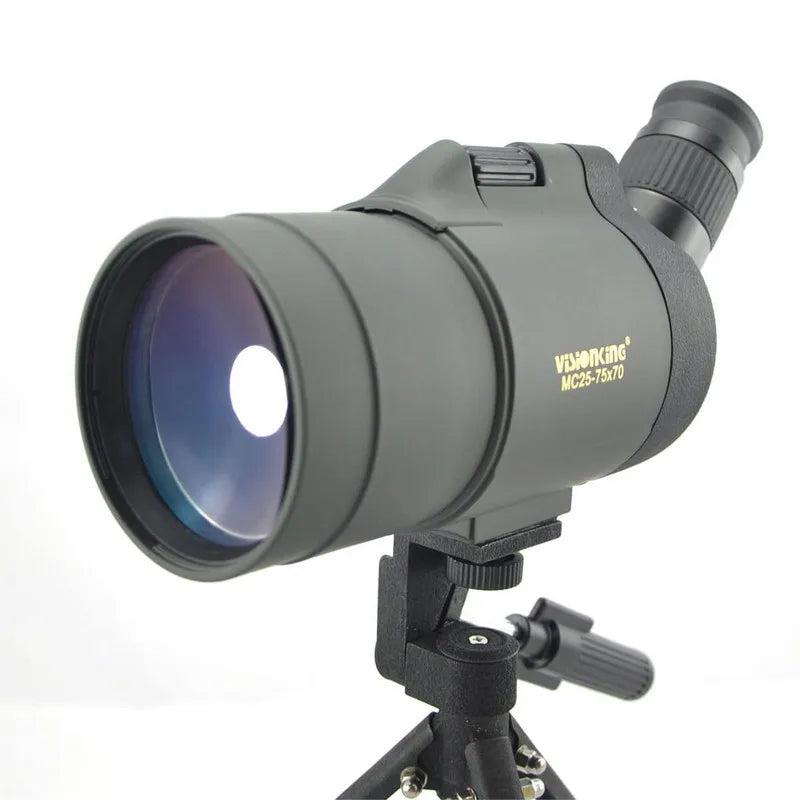 25-75x70 Spotting Scope Powerful FMC BAK4 Zoom Portable Monocular Telescope Birdwatching Moonwatching With Tripod