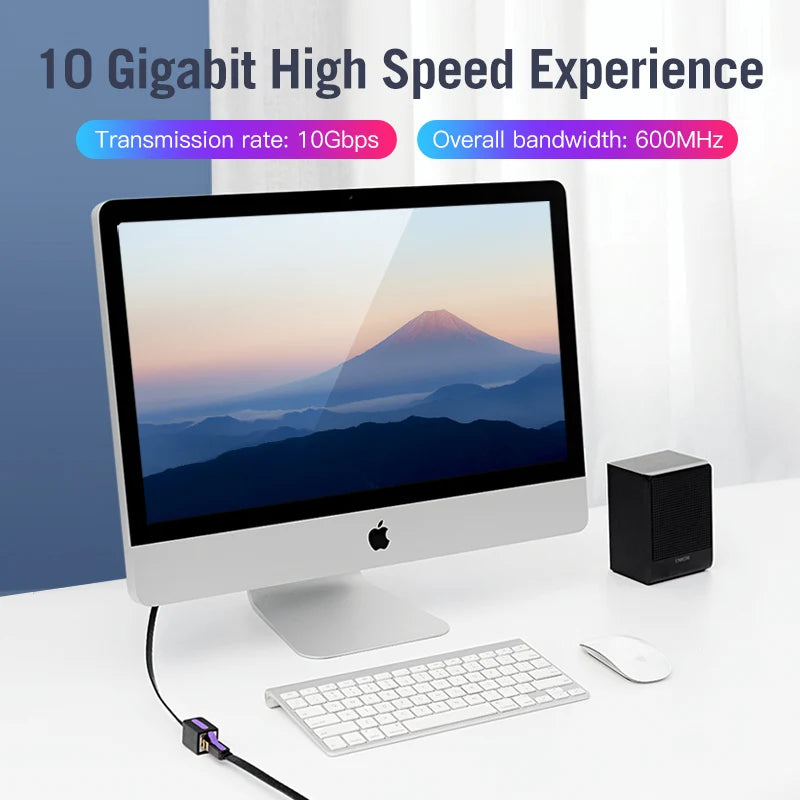 Cat7 Ethernet Extension Cable RJ45 Cat7/Cat6 Male to Female Rj45 Ethernet Extender Adapter for PC Laptop Ethernet Cable