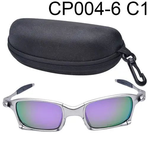 Polarized UV400 MTB Bike Cycling Sunglasses – Silver Metal Frame Riding Fishing Eyewear