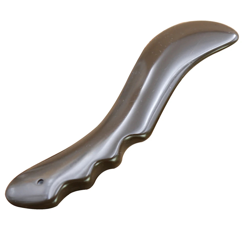 5A grade brown color Si Bin Bian stone facial massage guasha kit beauty plate