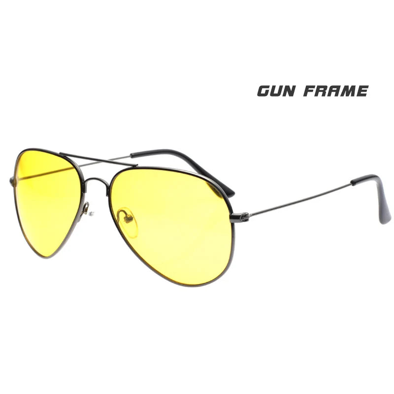 Pilot Aviation Yellow Night Vision Polarized Sunglasses UV400 Driving Glasses for Men Women
