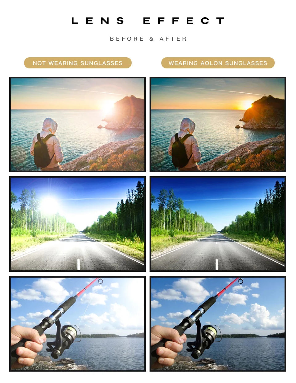 Windproof Polarized Sports Sunglasses UV400 Anti-Glare Outdoor Driving Glasses for Men
