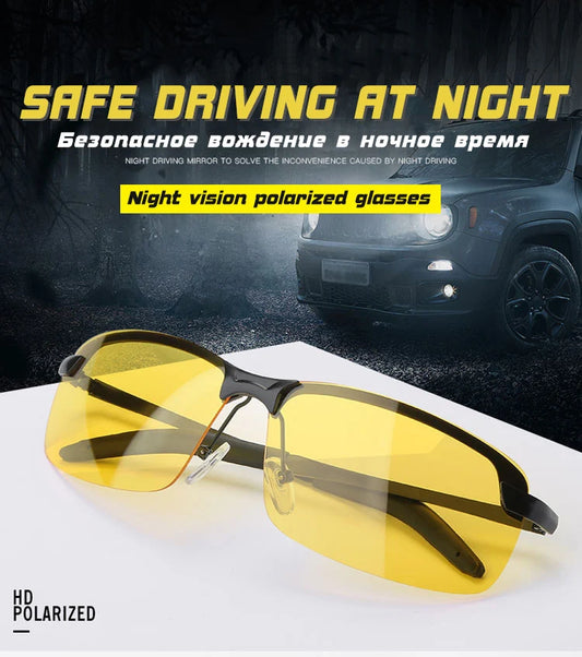 Polarized Night Vision Driving Sunglasses UV400 Anti-Glare Yellow Lens Glasses for Men Women