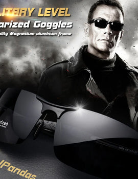 Aluminum Magnesium Polarized Sunglasses for Men Military Driving HD Goggles