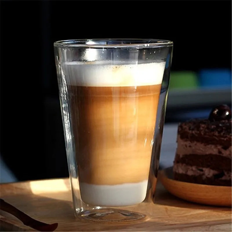 400ml Heat Resistance Double Wall Glass Coffee Mug Home Tea Milk Juice Cup Water Beer Mug Drinkware