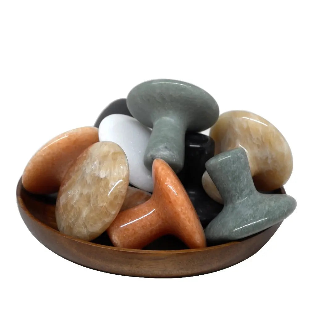 5.5x4cm Rose Quartz Mushroom Massage Stone Crystal Jade GUASHA Facial Body Foot Thin Anti-wrinkle Relaxation Beauty Health Care