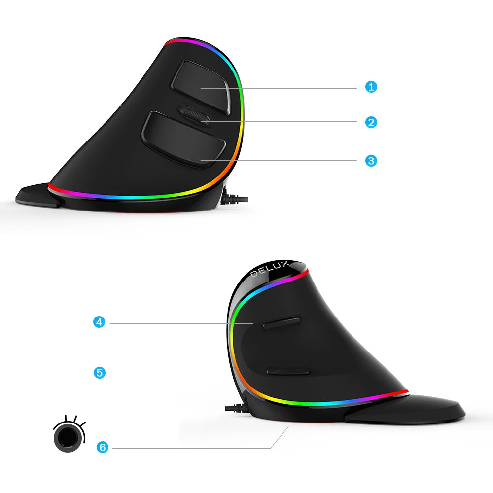 M618 Plus Vertical Ergonomic Mouse – 4000 DPI 6 Buttons