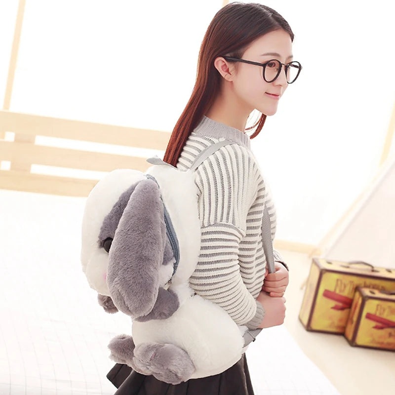 Cute Rabbit Plush Shoulder Bag Soft Backpack