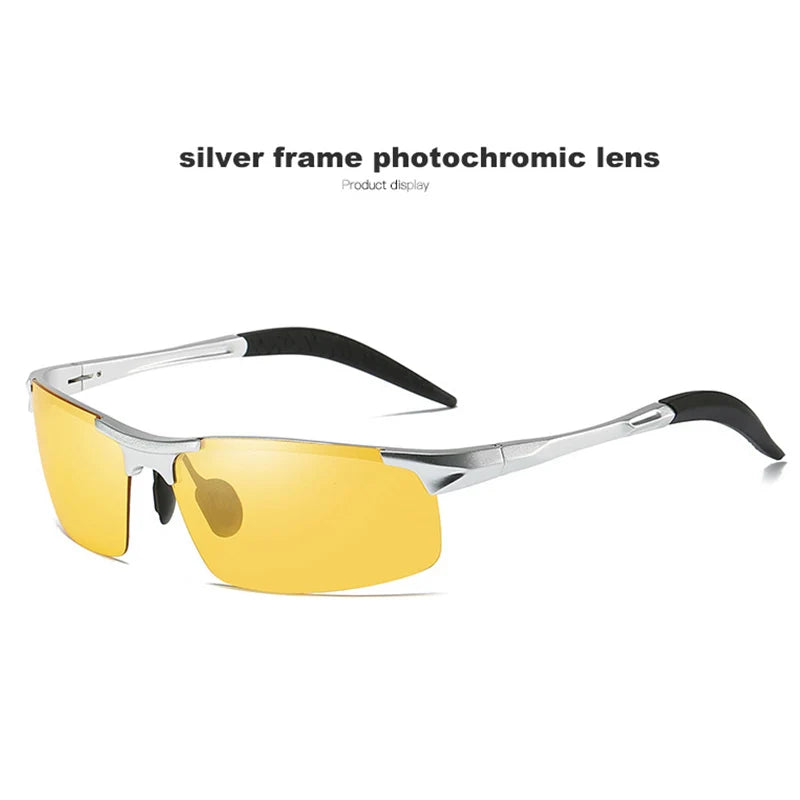 Aluminum Magnesium Photochromic Polarized Sunglasses UV400 Night Vision Driving Glasses for Men Women