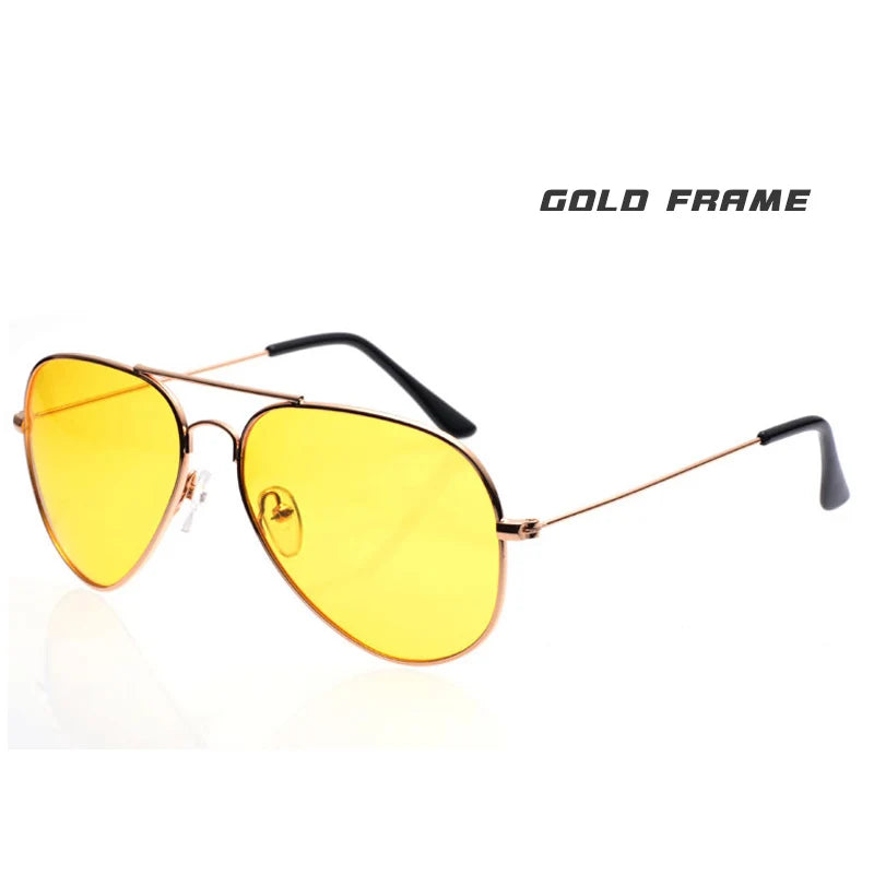 Pilot Aviation Yellow Night Vision Polarized Sunglasses UV400 Driving Glasses for Men Women