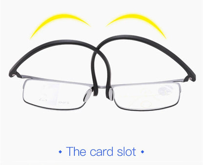 Multifocal Reading Glasses Men Alloy TR90 Presbyopic Eyeglasses Man Reader High Quality Rectangle Glass +1+1.5+2+2.5+3+3.5