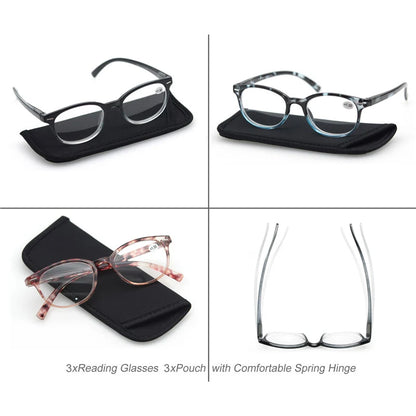 Reading Glasses Oval Frame Metal Rivet Men Readers Magnifying Eyeglasses with Black Diopter +0.5+0.75+2.25+2.75+5.