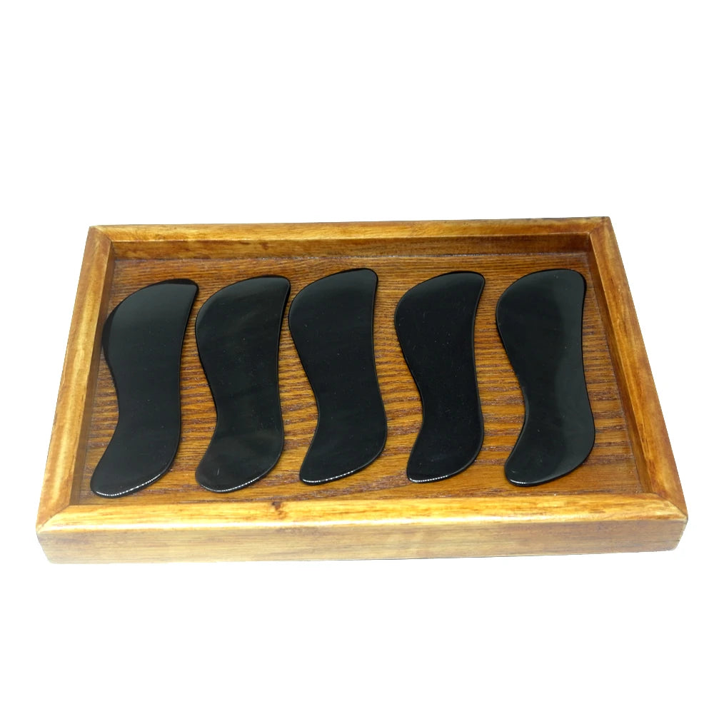 Massage Tool body meridian Guasha board Buffalo Horn/Scrapping plate scraper V-line slimming