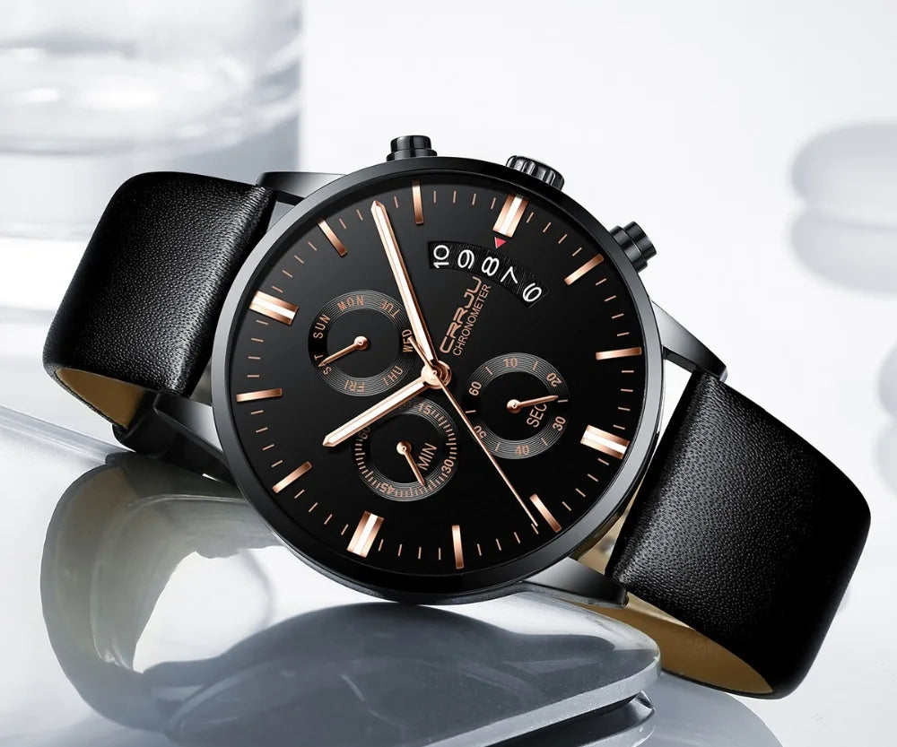 Men's Calander Waterproof Sport WristWatch with Milan strap Army Chronograph Quartz Heavy Watches Fashion male Clock