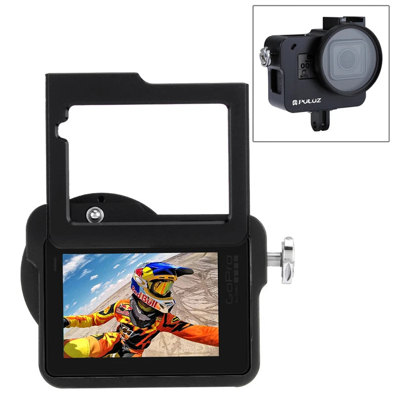 Housing Shell CNC Aluminum Alloy Protective Cage with Insurance Frame & 52mm UV Lens for GoPro HERO(2018) /7 Black /6 /5