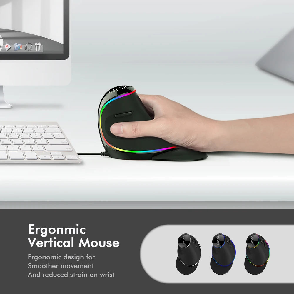 M618 Plus Vertical Ergonomic Mouse – 4000 DPI 6 Buttons