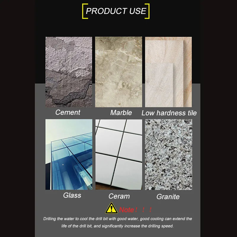 Cross Hex Tile Bits Glass Ceramic Concrete Hole Opener Alloy Triangle Drill Size 3/4/5/6/8/10/12 mm