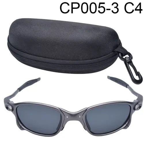Polarized UV400 Cycling Sunglasses – Black Metal Frame Fishing Riding Bicycle Eyewear