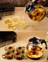 Large Capacity Clear Borosilica Glass Teapot With Stainless Steel Infuser Puer Kettle Heated Container Coffee Tea Pot Maker