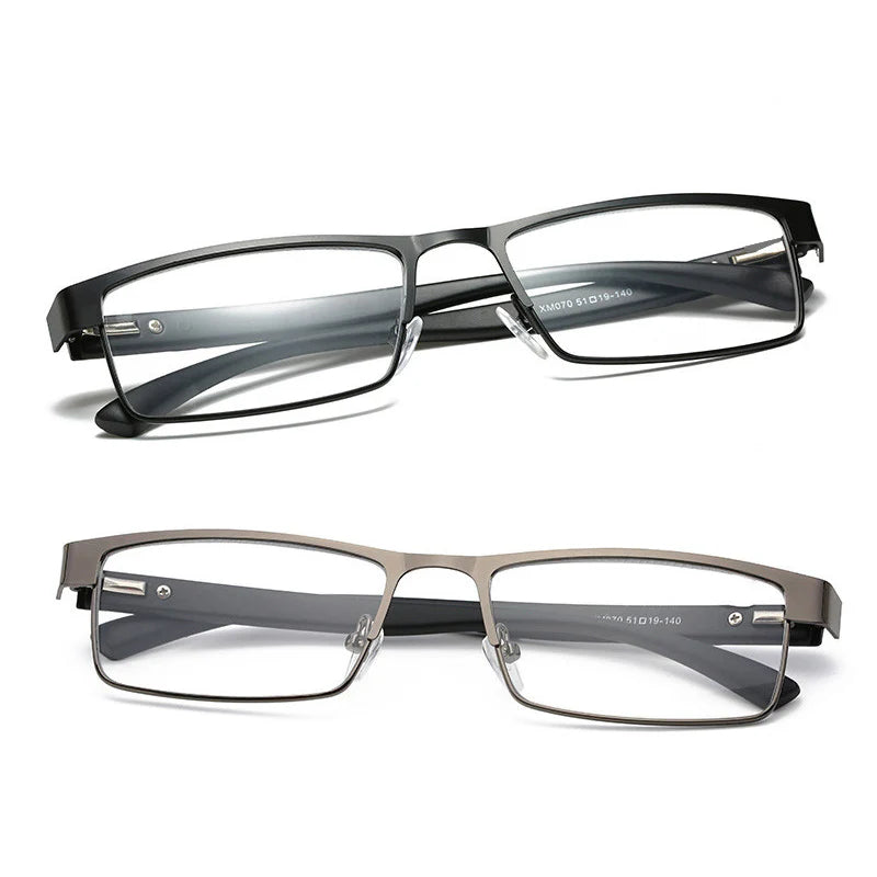 Men Titanium Alloy Reading Glasses Mens Non spherical lenses Retro Business Designer Hyperopia Prescription Eyeglasses Male