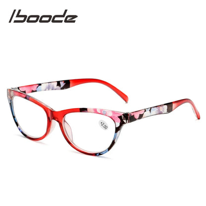 Elegant Lady Reading Glasses Women Floral Cat Eye Presbyopia Eyeglasses for Reader Diopters +1 1.5 2 2.5 3.0 3.5 4