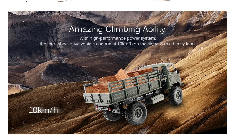 1 to 16 Scale 4WD Remote Control Military Off Road Truck