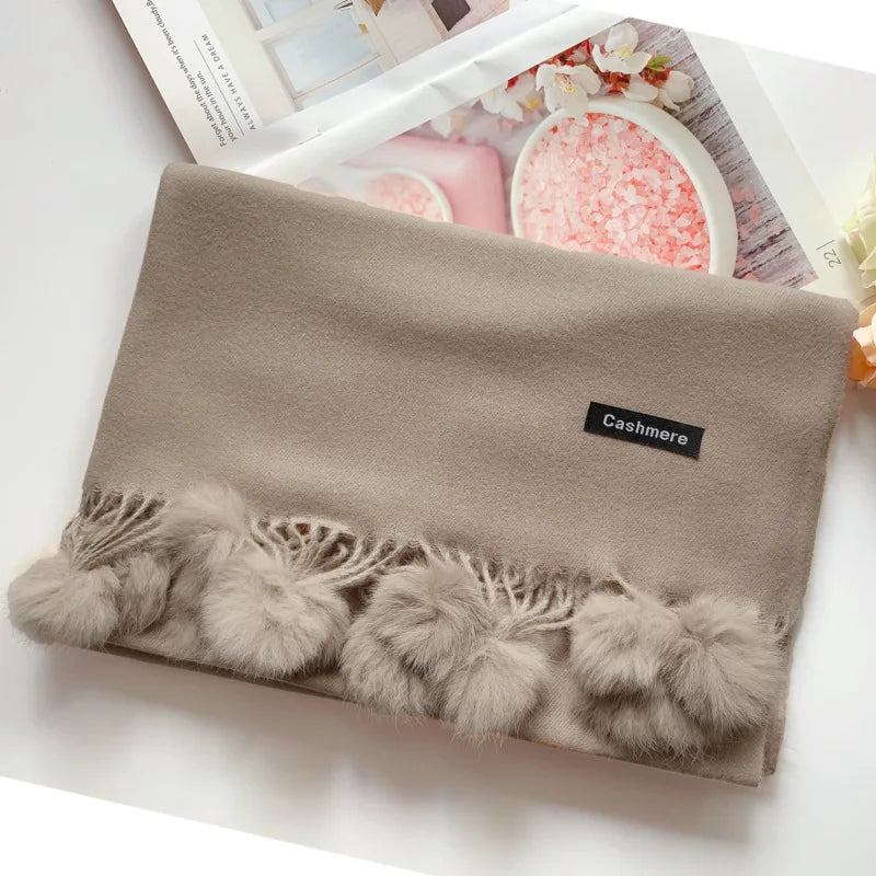 Autumn Winter Warm Cashmere Scarf Dot Pattern Long Tassels Women Thicken Wrap Shawl Lady muffler Wool Pashmina
