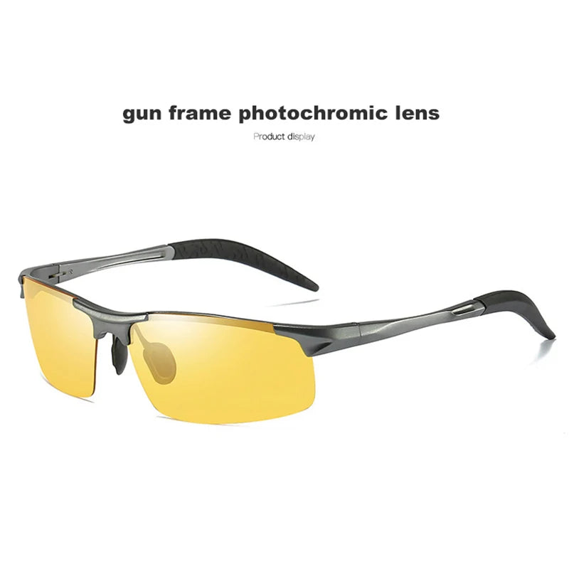 Aluminum Magnesium Photochromic Polarized Sunglasses UV400 Night Vision Driving Glasses for Men Women