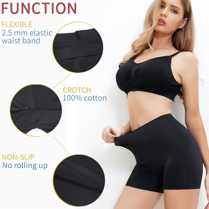 Anti Chafing Pants Invisible Under Skirt Shorts Ladies Seamless Smooth Underwear Ultra Thin Comfortable Control Panties