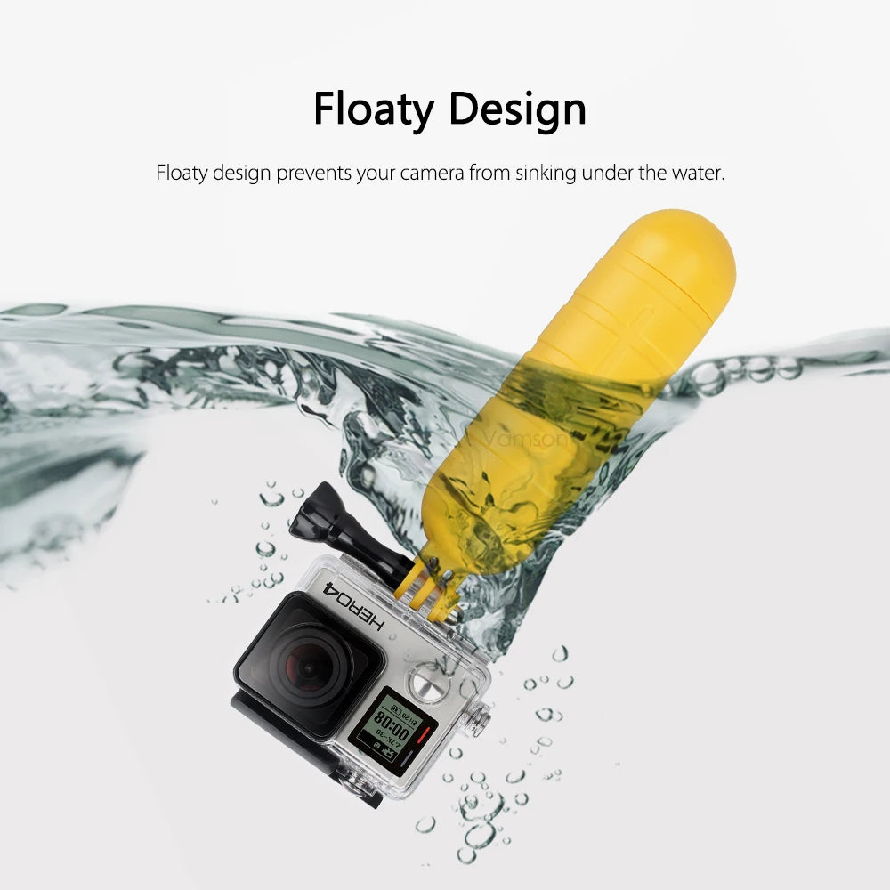 for Go Pro Accessories Yellow Water Floating Grip Monopod Handle Tripod For Gopro Hero 11 10 9 8 7 6 5 4 for Dji action
