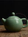 Longan celadon, small teapot, ice crack glaze, ceramic