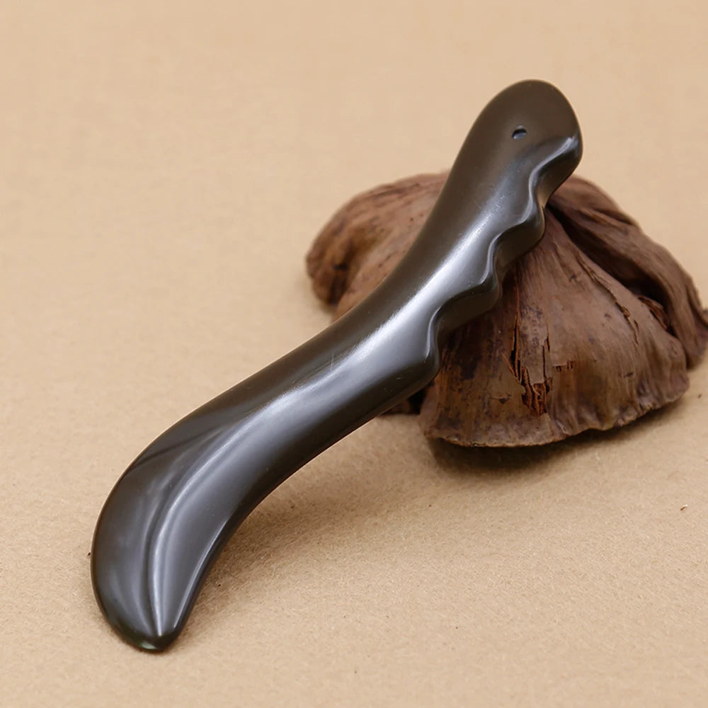 5A grade brown color Si Bin Bian stone facial massage guasha kit beauty plate