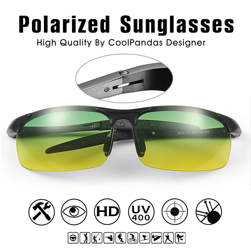 Polarized Driving Sunglasses for Men Day and Night Vision Anti Glare UV400